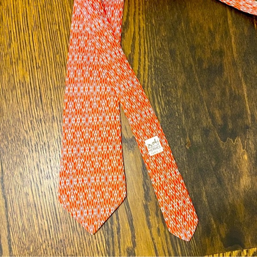 5102 HA Orange Hermes Tie